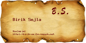Birik Sejla névjegykártya